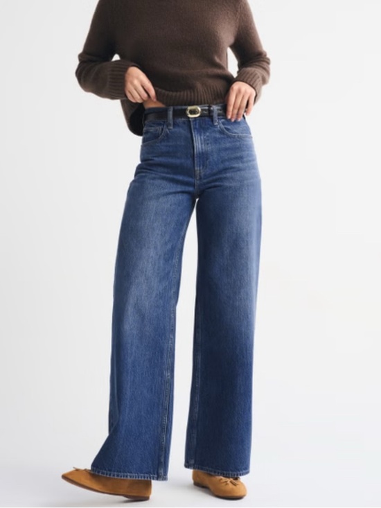 Abercrombie & Fitch Denim - Abercrombie & Fitch A&F High Rise Wide Leg Jeans Drapey Jeans 26S